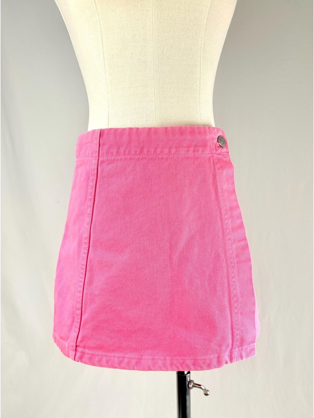 Vintage 80s Bubblegum Pink Guess Jeans Denim Wrap Skort Small / 25" Waist